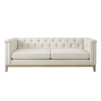 Chesterfield 3 Seater Sofa - Cream Linen - DUSK