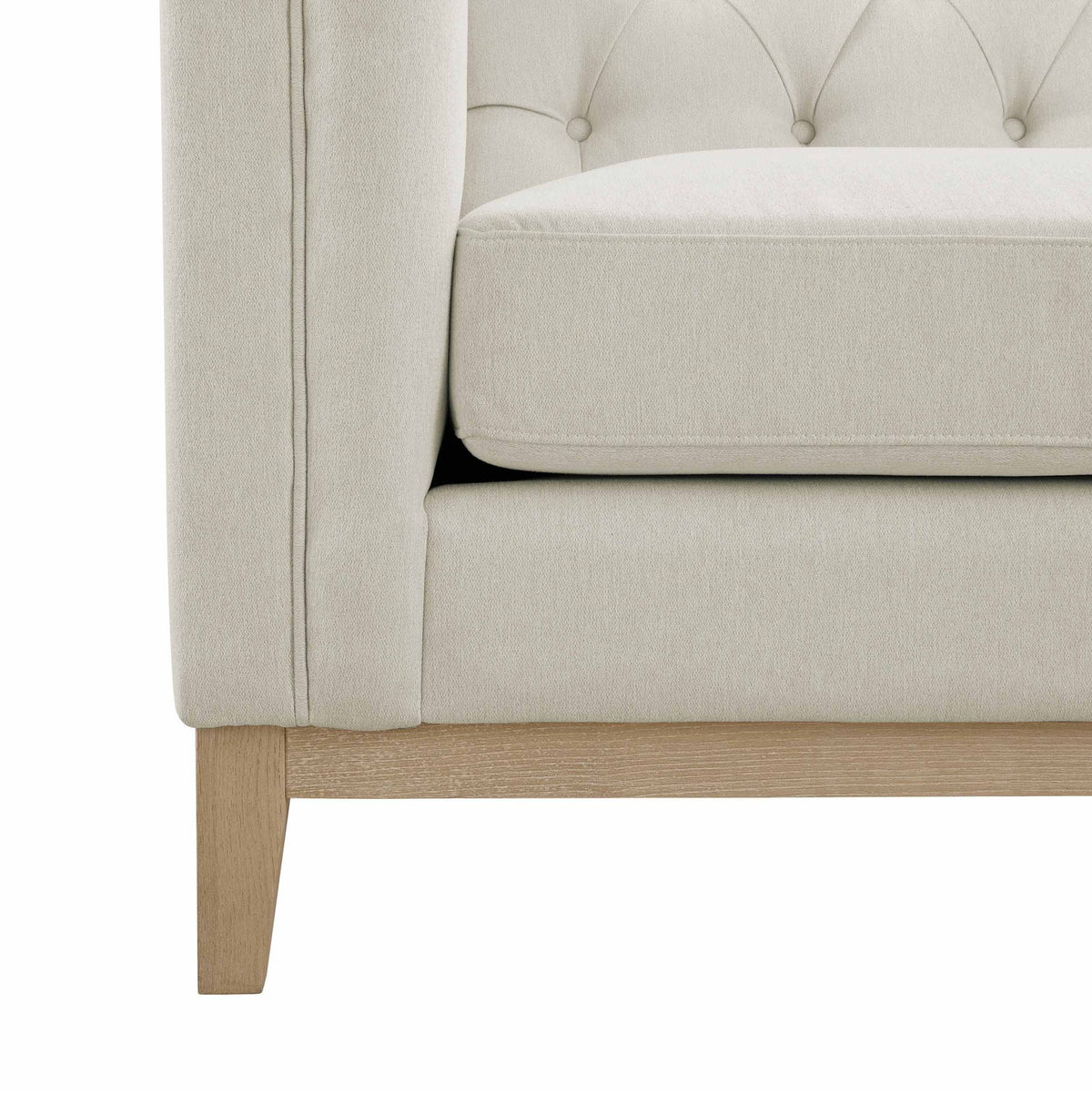 Chesterfield 3 Seater Sofa - Cream Linen - DUSK