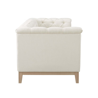 Chesterfield 3 Seater Sofa - Cream Linen - DUSK