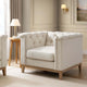 Chesterfield Armchair - Cream Linen - DUSK