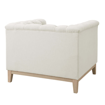 Chesterfield Armchair - Cream Linen - DUSK