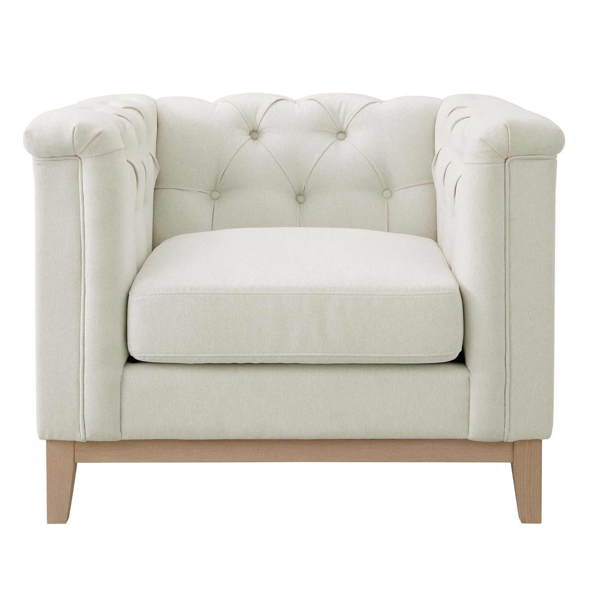 Chesterfield Armchair - Cream Linen - DUSK