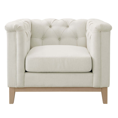 Chesterfield Armchair - Cream Linen - DUSK