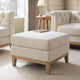Chesterfield Pouffe - Cream Linen - DUSK