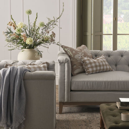 Chesterfield Pouffe - Natural Stripe - DUSK