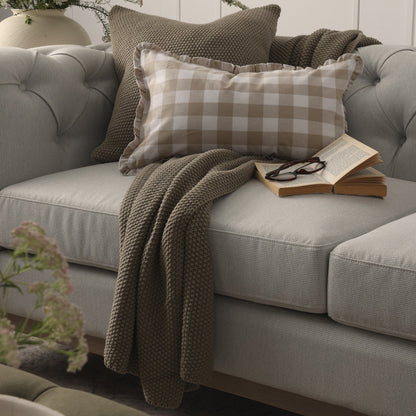 Chesterfield Pouffe - Natural Stripe - DUSK