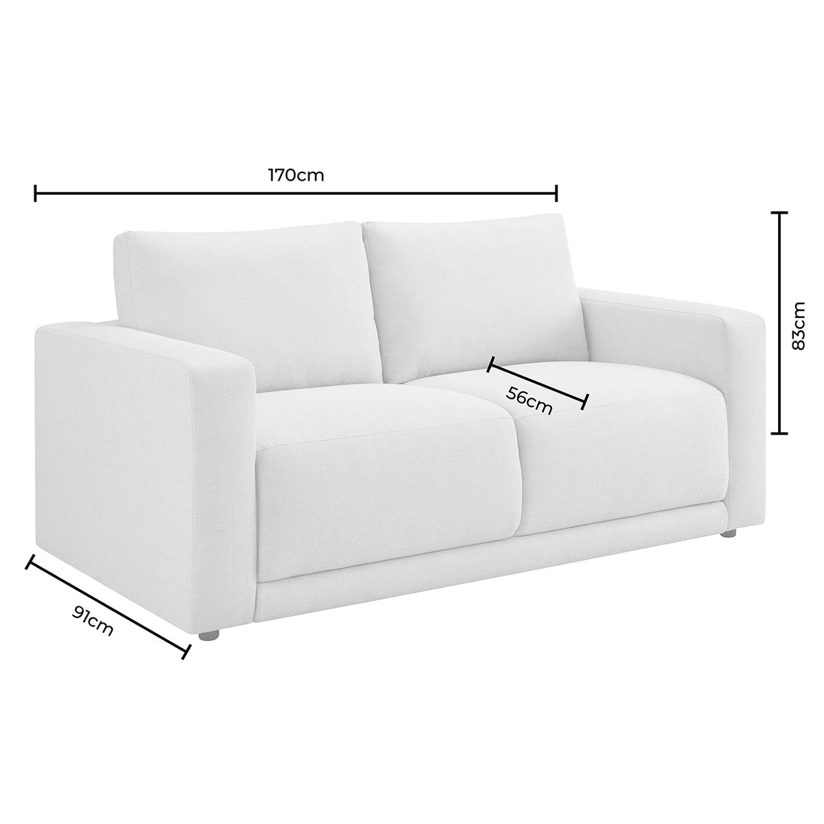 Chicago 2 Seater Sofa - Beige - DUSK