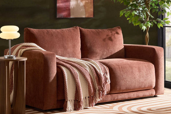 Chicago 2 Seater Sofa - Chenille Dark Rust - DUSK