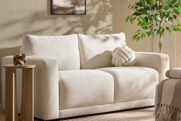 Chicago 2 Seater Sofa - Chenille Ivory - DUSK