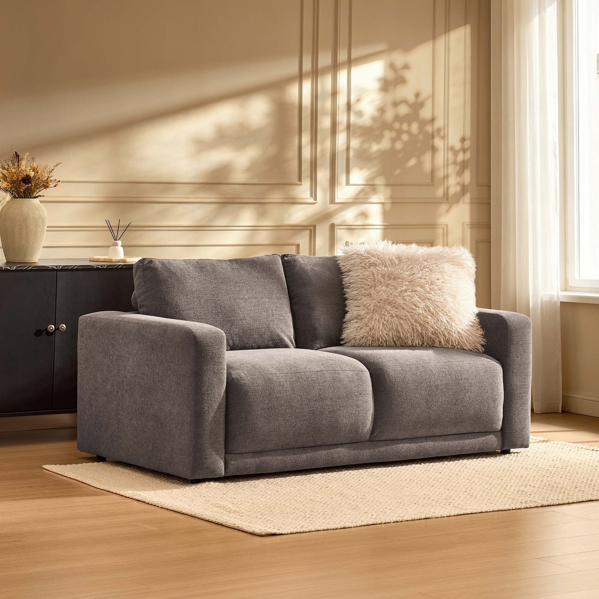 Chicago 2 Seater Sofa - Chenille Mushroom - DUSK