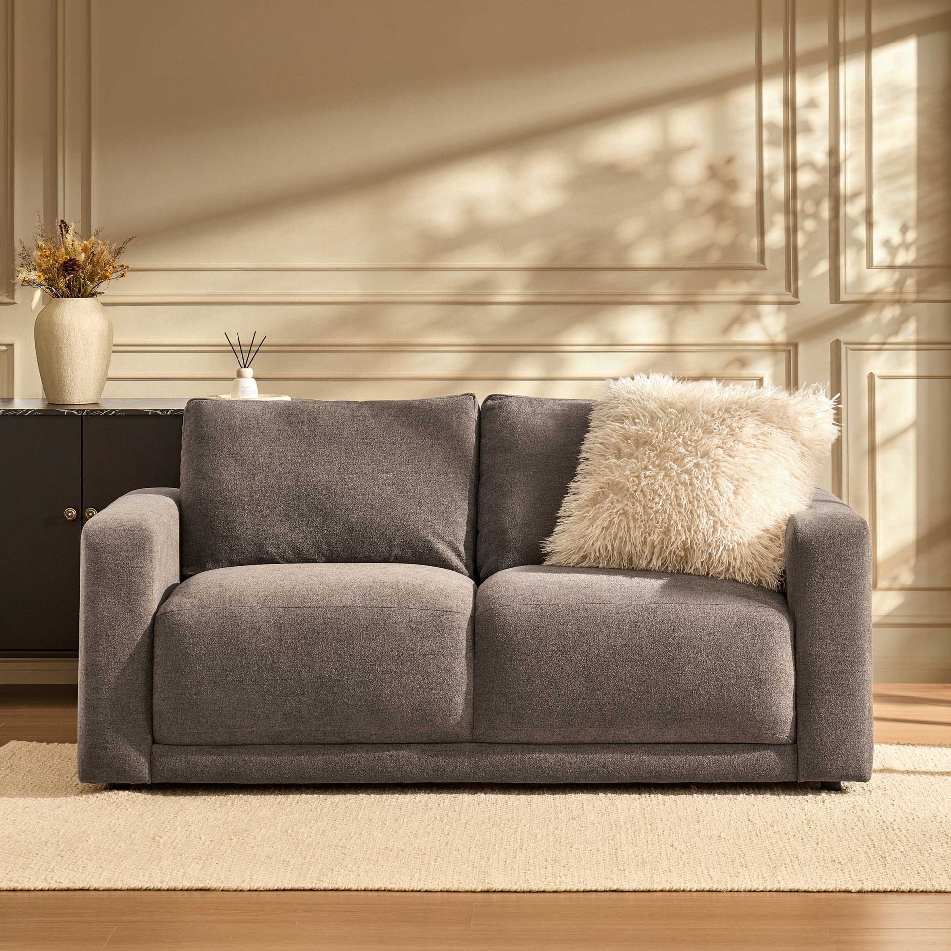 Chicago 2 Seater Sofa - Chenille Mushroom - DUSK