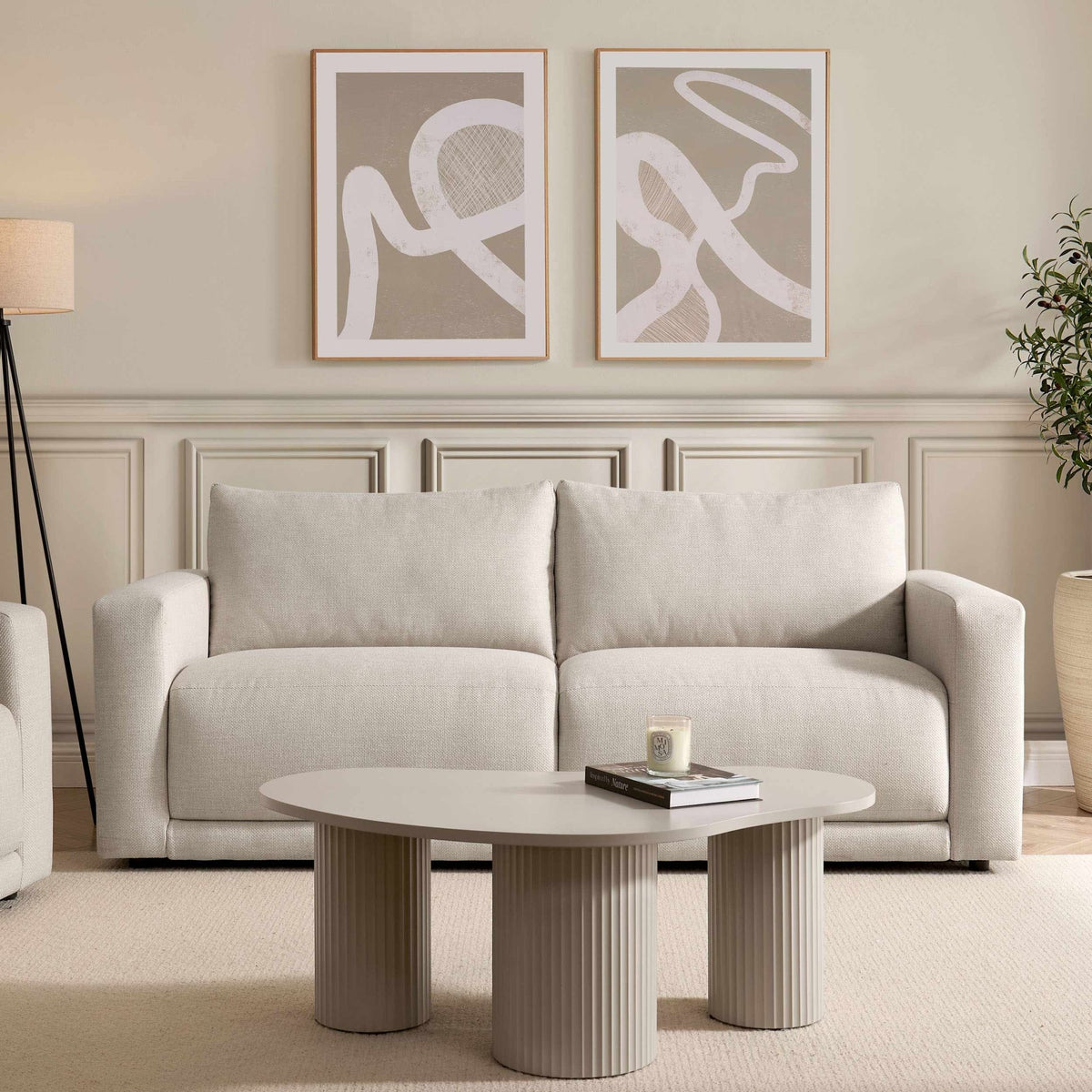 Chicago 3 Seater Sofa - Beige - DUSK