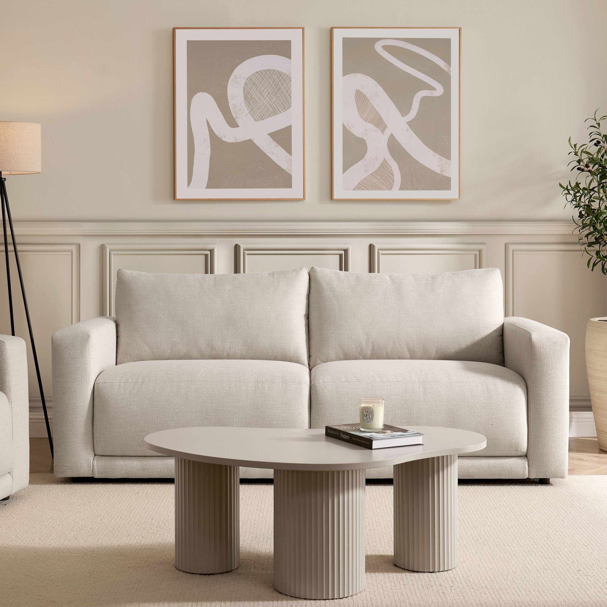 Chicago 3 Seater Sofa - Beige - DUSK