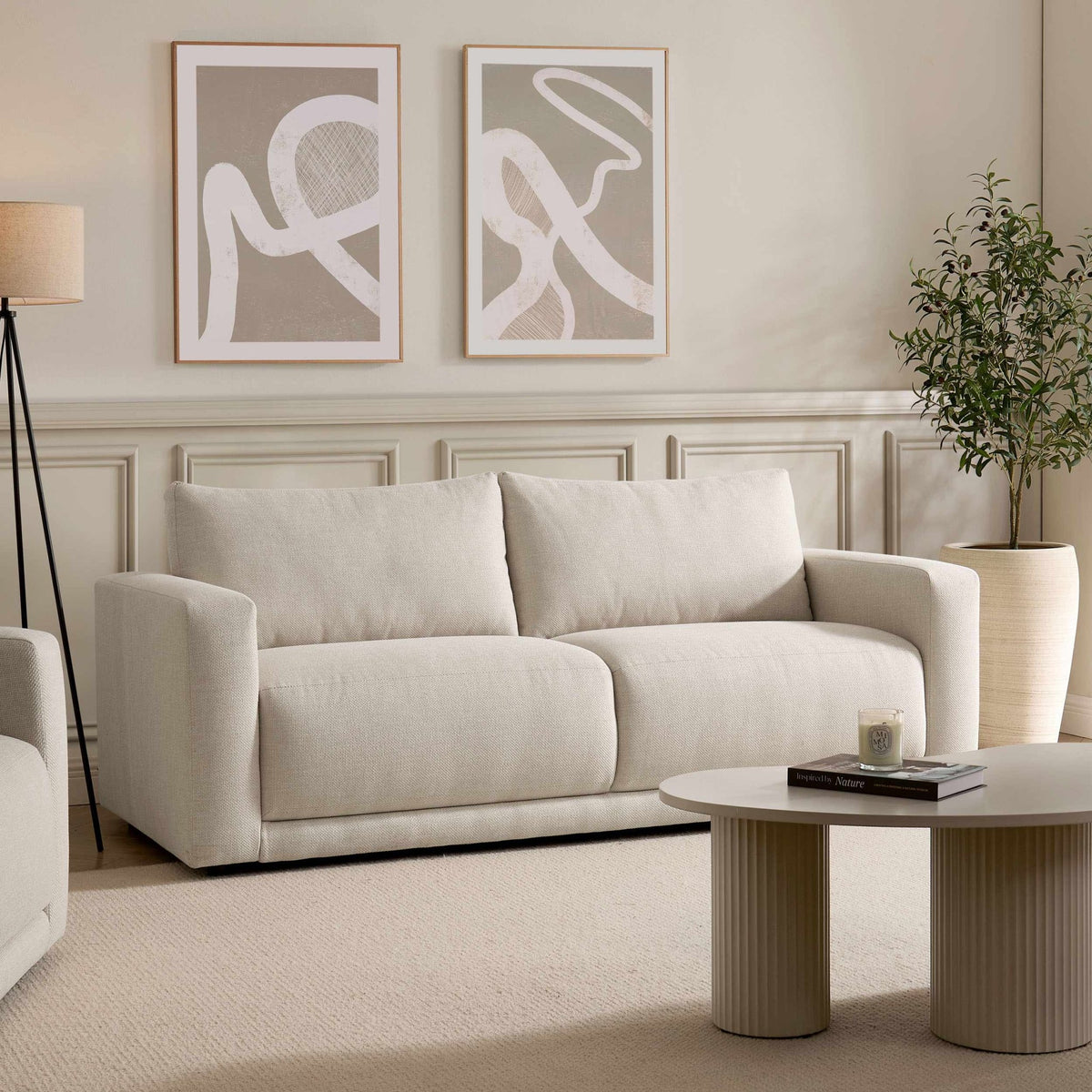 Chicago 3 Seater Sofa - Beige - DUSK