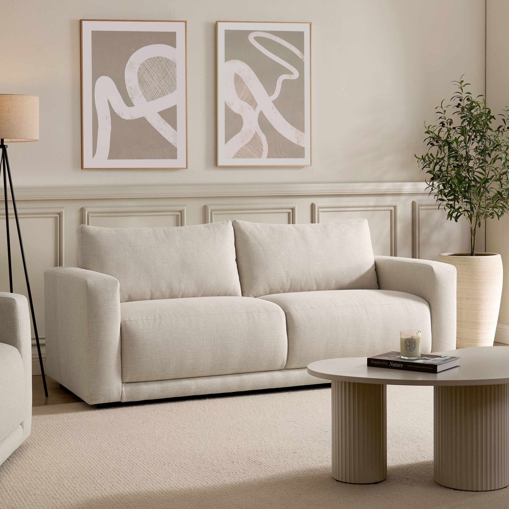 Chicago 3 Seater Sofa - Beige - DUSK