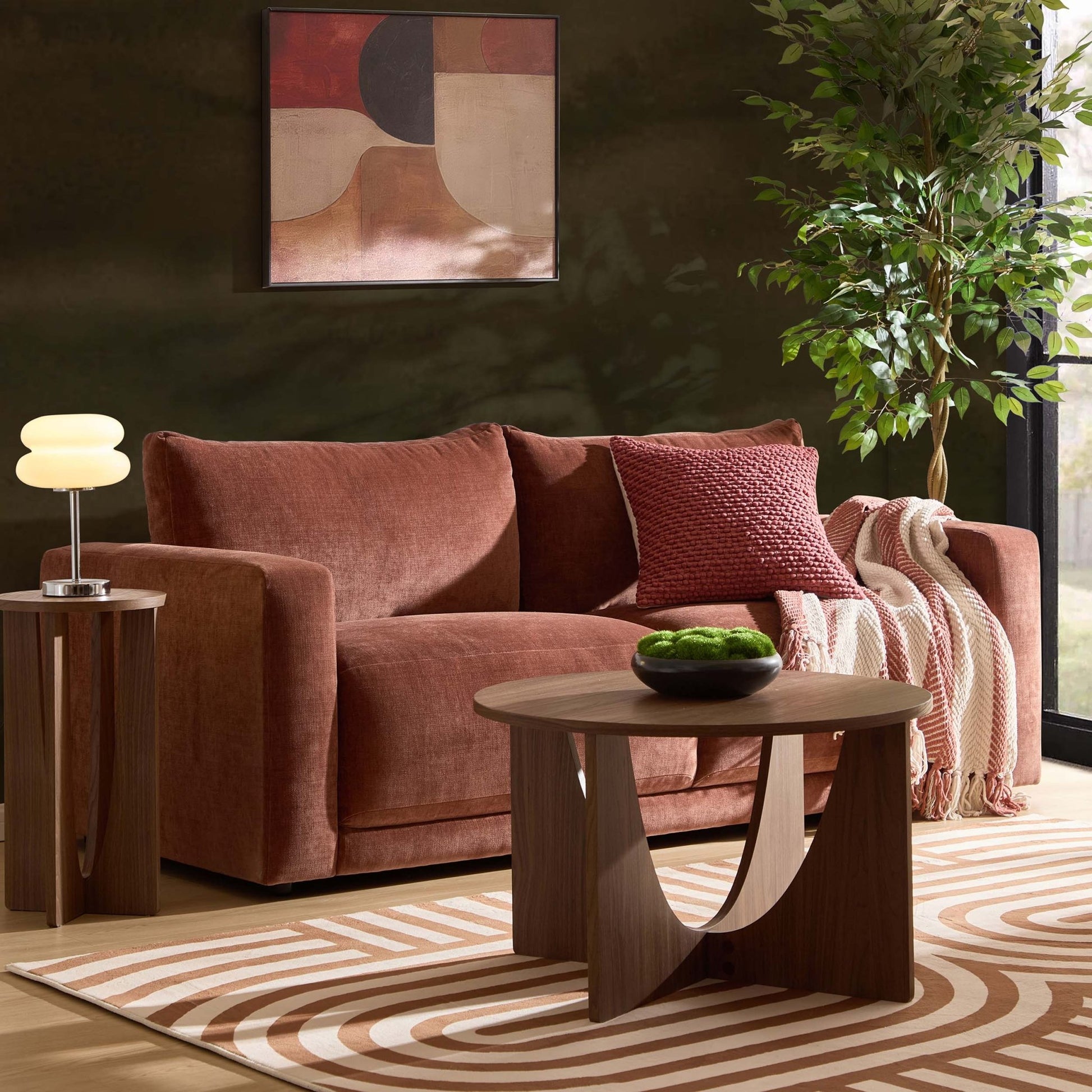 Chicago 3 Seater Sofa - Chenille Dark Rust - DUSK