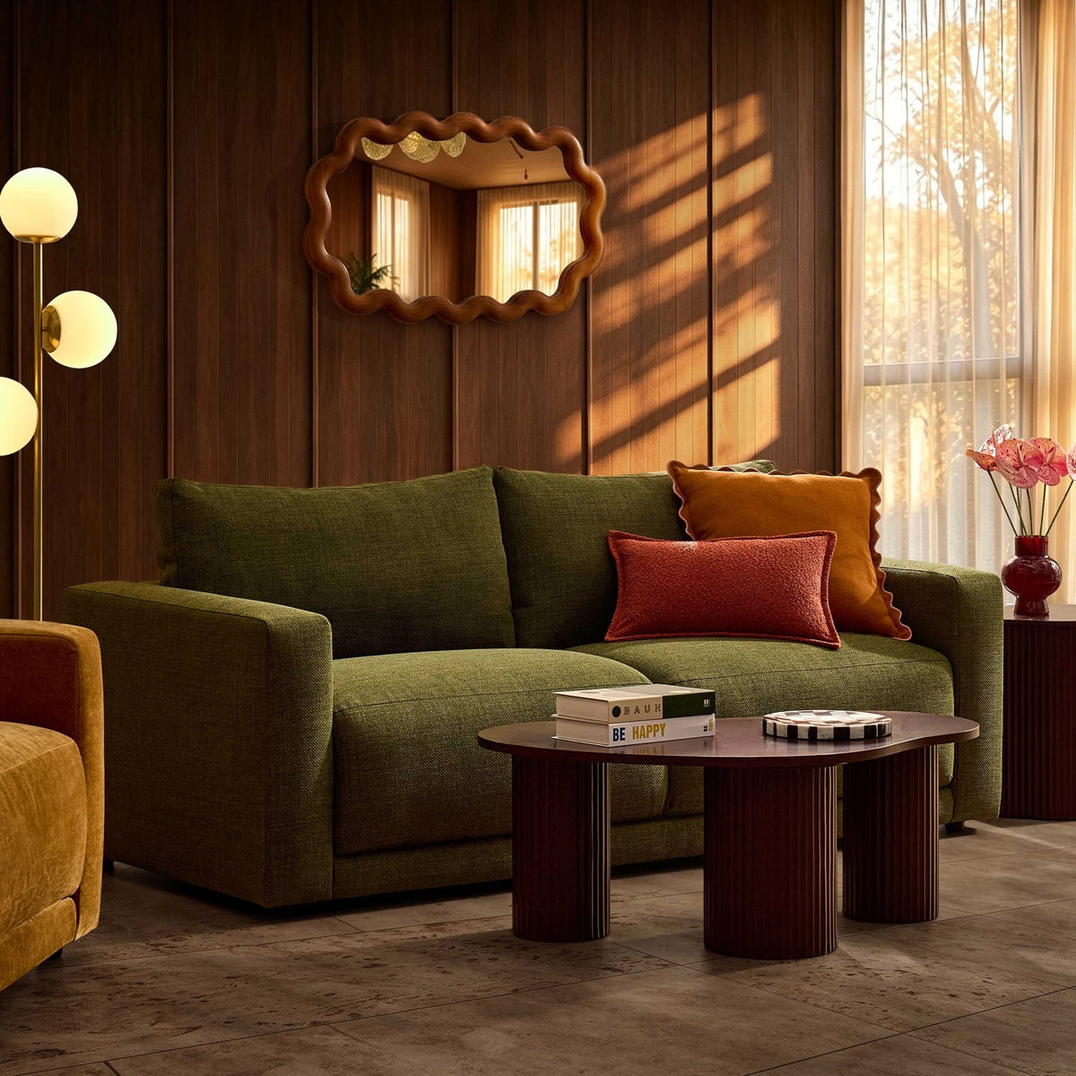 Chicago 3 Seater Sofa - Woven Pine Green - DUSK
