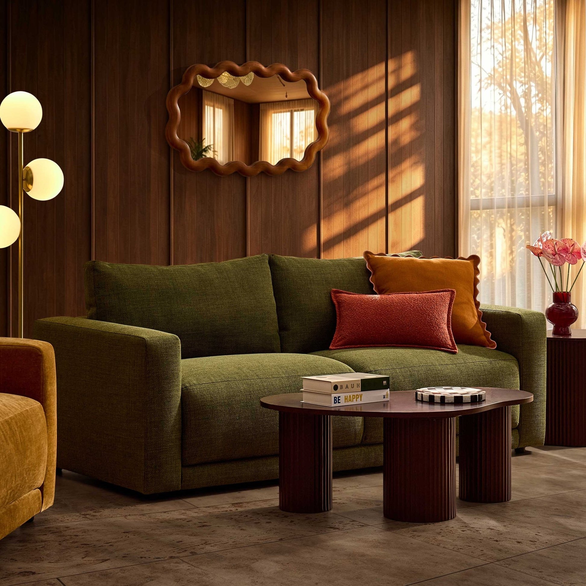 Chicago 3 Seater Sofa - Woven Pine Green - DUSK