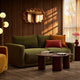 Chicago 3 Seater Sofa - Woven Pine Green - DUSK