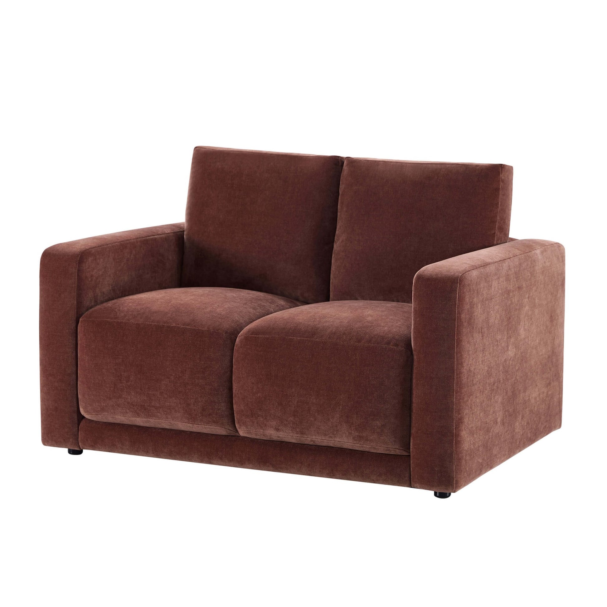 Chicago Compact 2 Seater Sofa - Chenille Dark Rust - DUSK