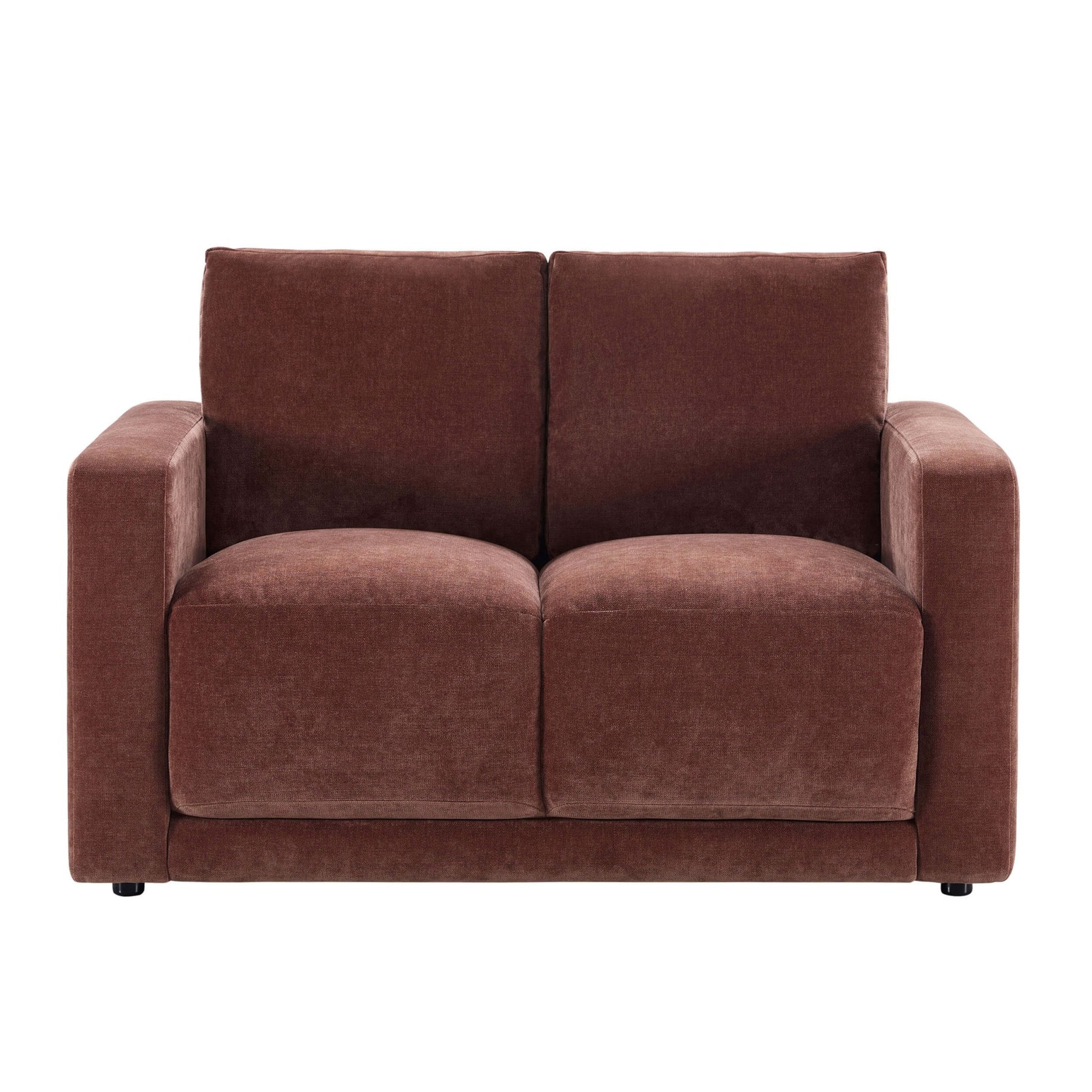 Chicago Compact 2 Seater Sofa - Chenille Dark Rust - DUSK