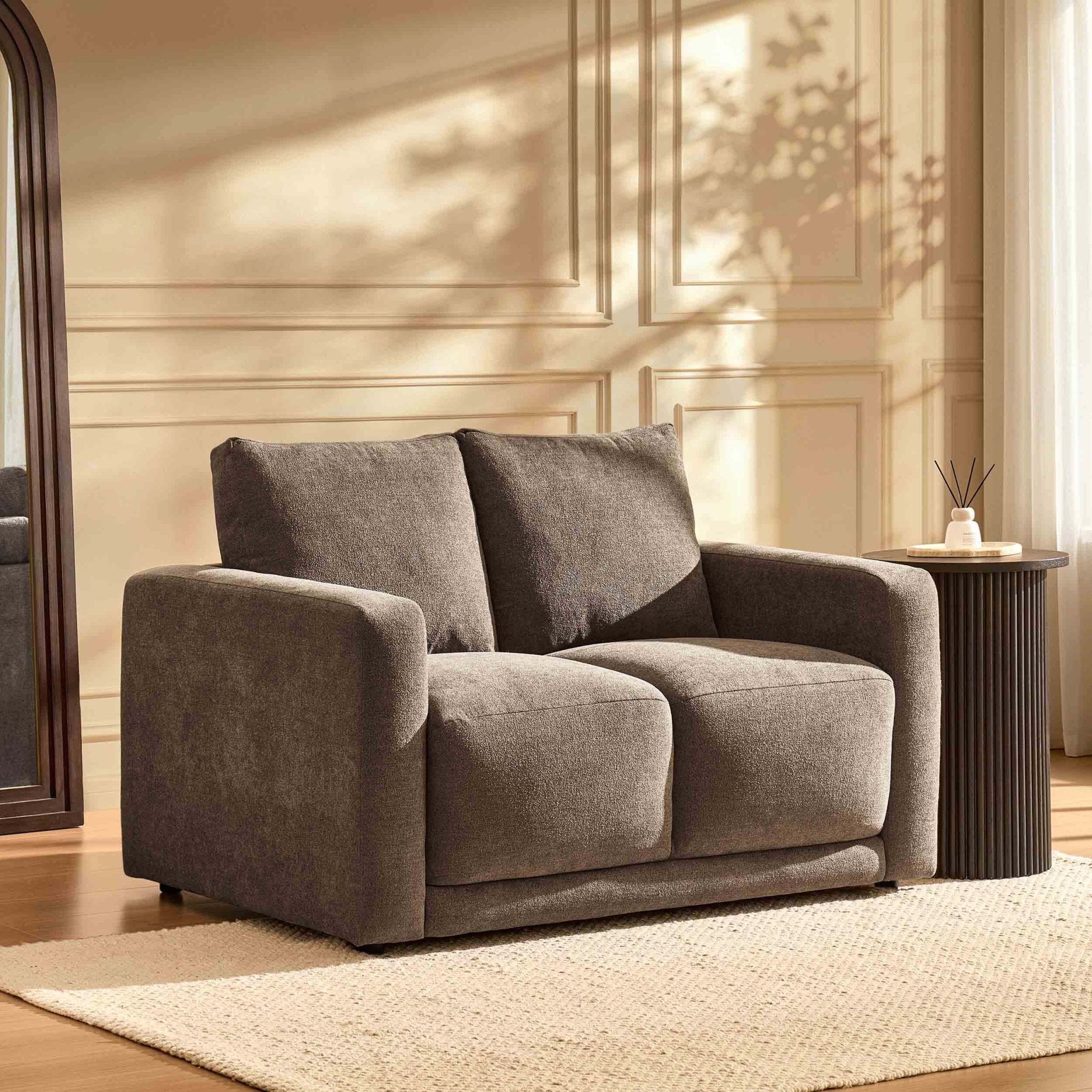Chicago Compact 2 Seater Sofa - Chenille Mushroom - DUSK