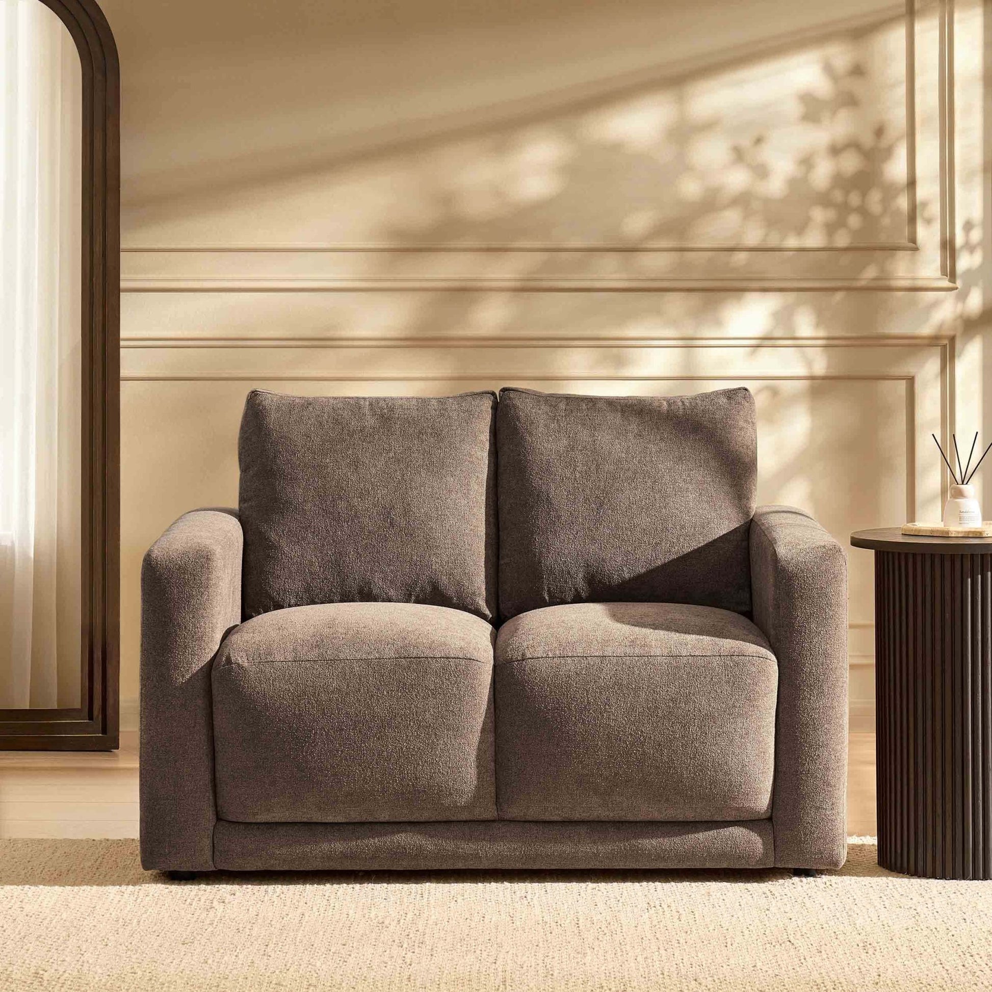 Chicago Compact 2 Seater Sofa - Chenille Mushroom - DUSK