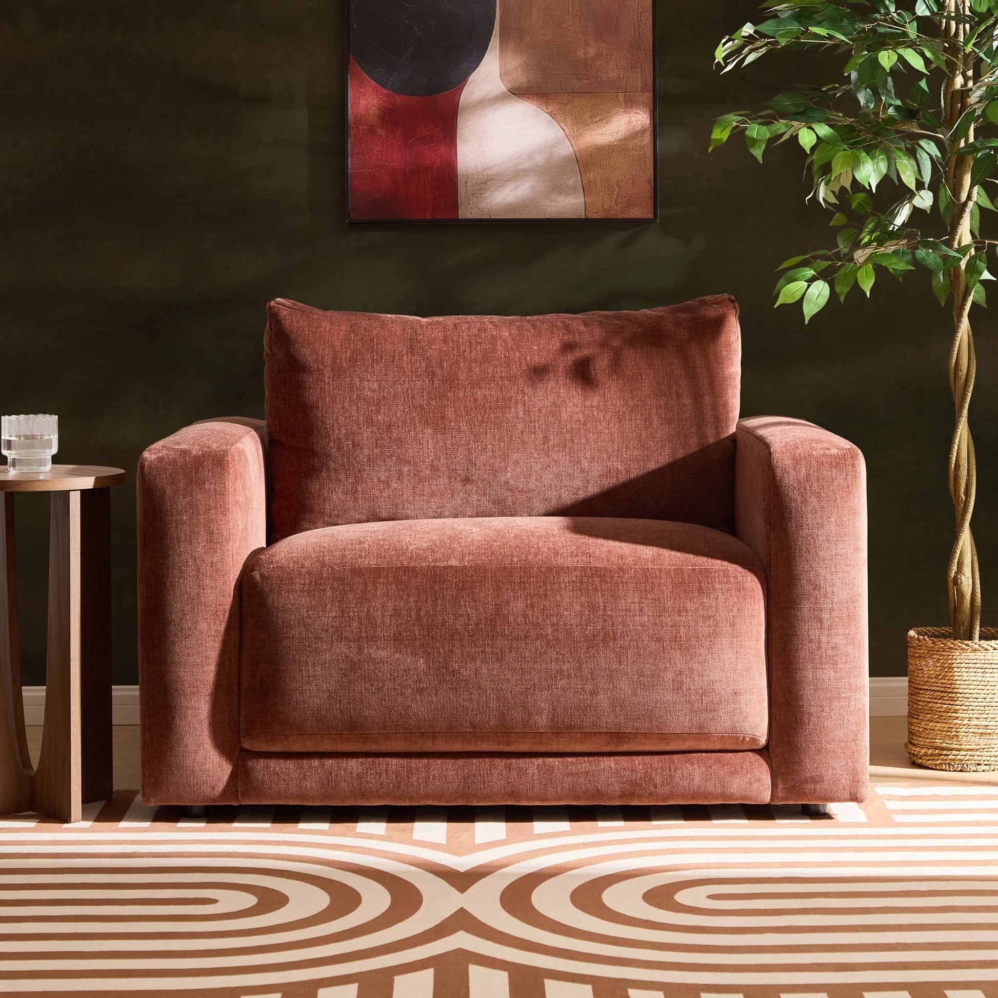 Chicago Loveseat - Chenille Dark Rust - DUSK