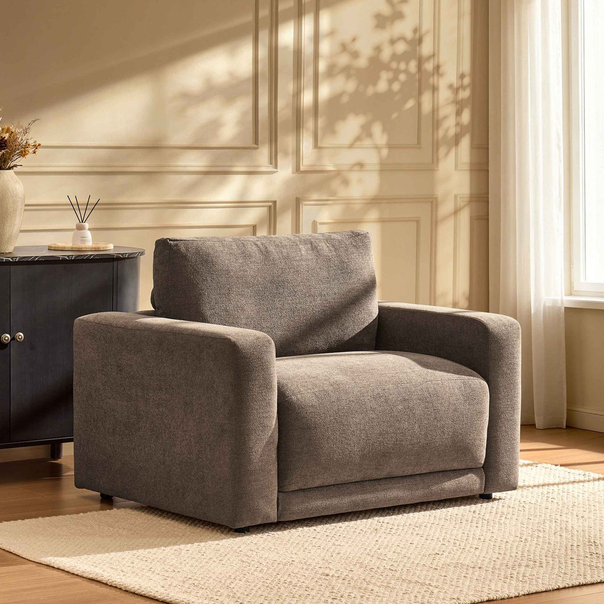 Chicago Loveseat - Chenille Mushroom - DUSK