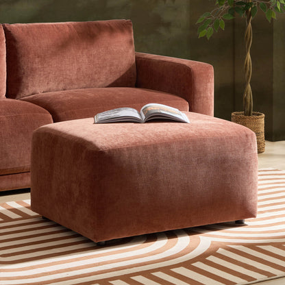 Chicago Pouffe - Chenille Dark Rust - DUSK