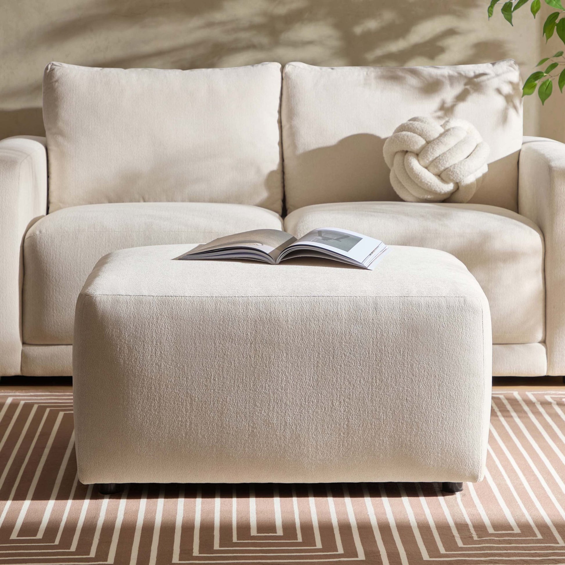 Chicago Pouffe - Chenille Ivory - DUSK