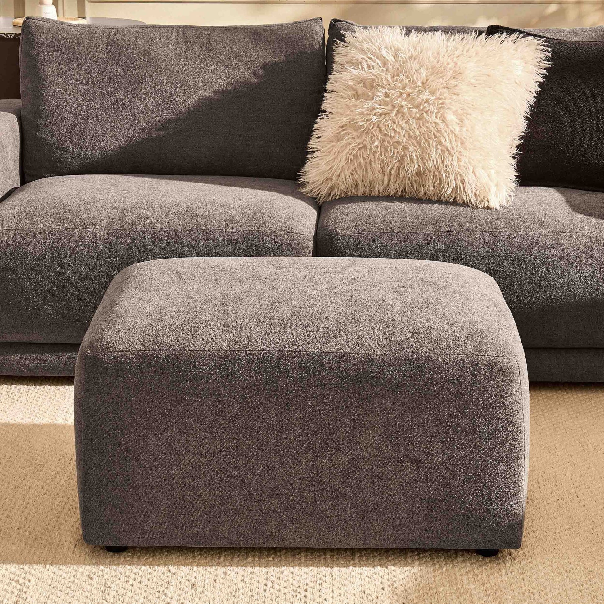 Chicago Pouffe - Chenille Mushroom - DUSK