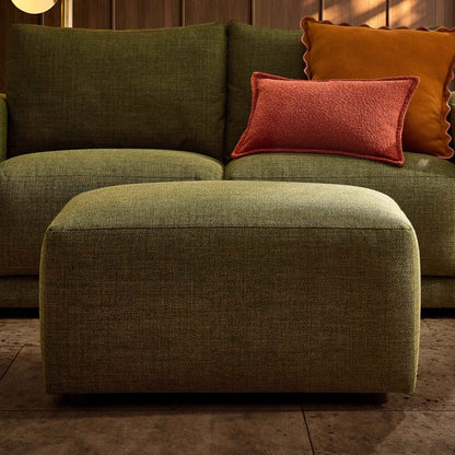Chicago Pouffe - Woven Pine Green - DUSK
