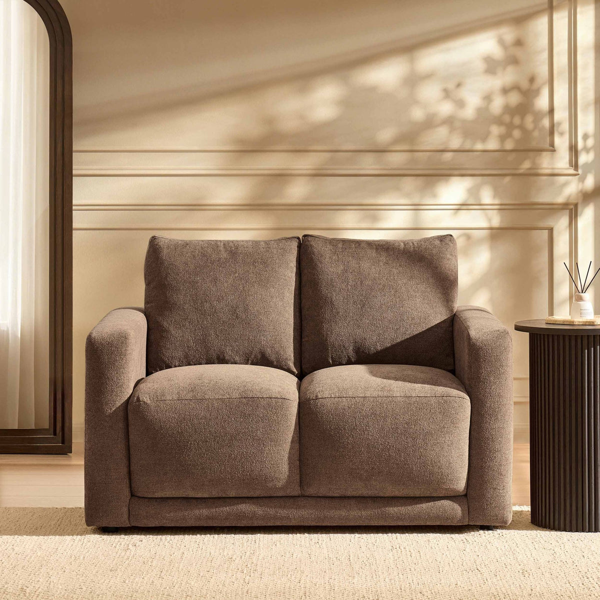 Chicago Small 2 Seater Sofa - Chenille Mushroom - DUSK