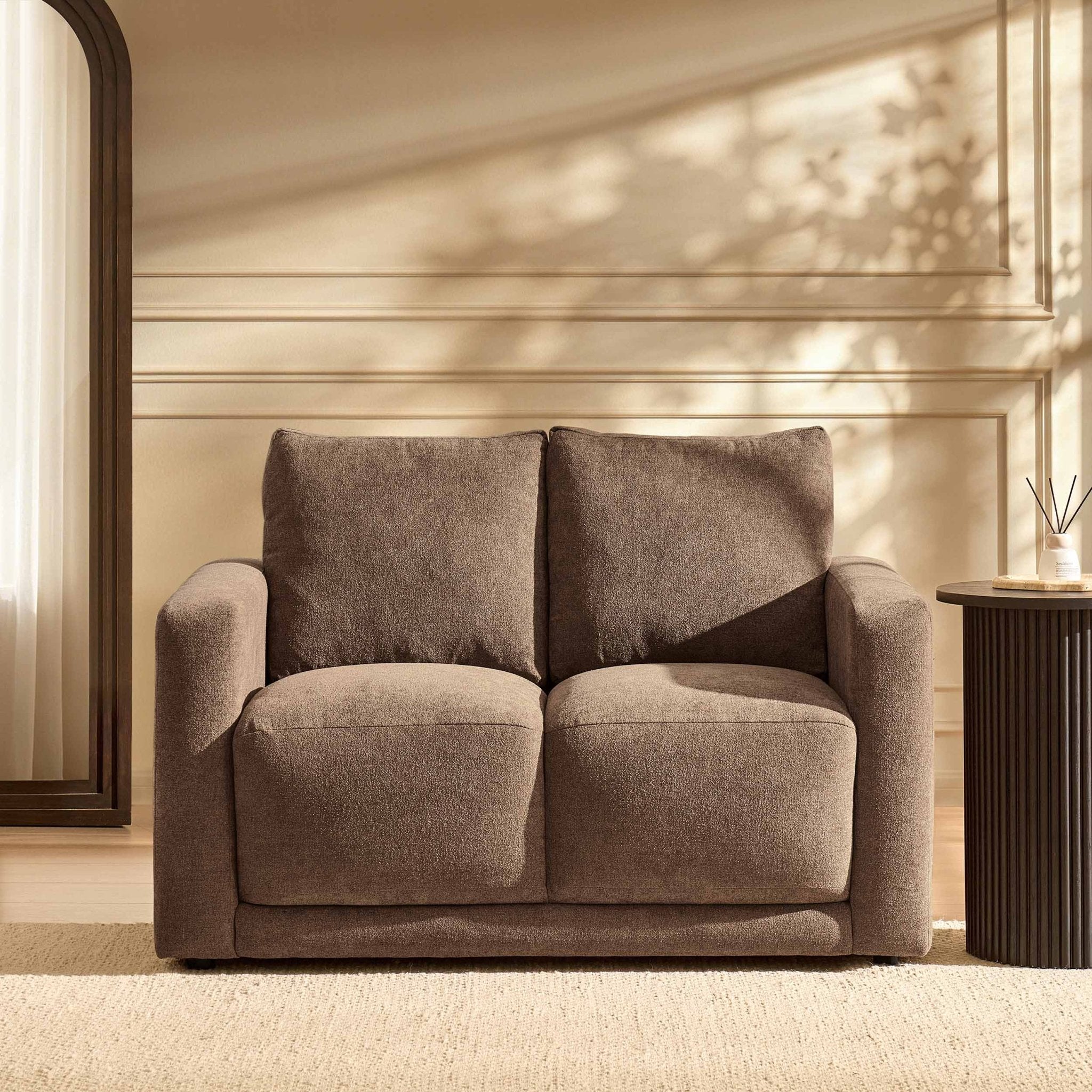 Chicago Small 2 Seater Sofa - Chenille Mushroom - DUSK