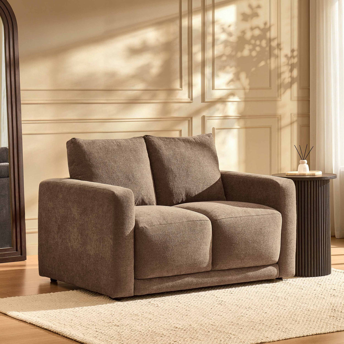 Chicago Small 2 Seater Sofa - Chenille Mushroom - DUSK
