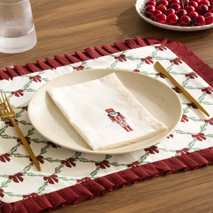 Christmas Nutcracker Set of 4 Napkins - Red - DUSK