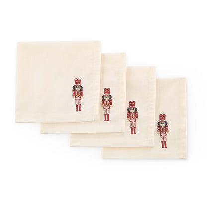 Christmas Nutcracker Set of 4 Napkins - Red - DUSK
