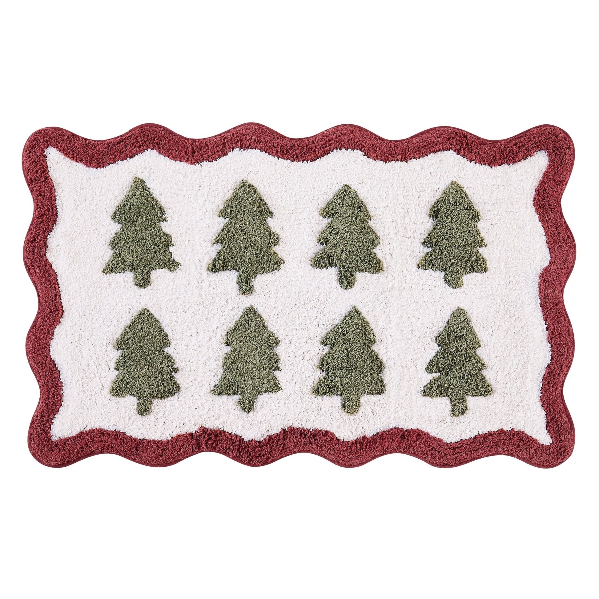 Christmas Tree Scalloped Bath Mat - Fern - DUSK