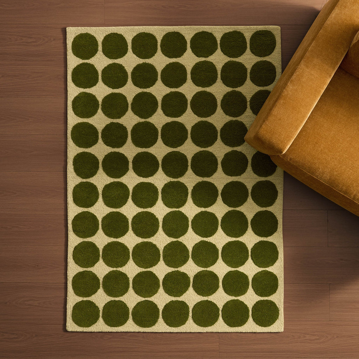 Chuck Wool Blend Polka Dot Rug - Green - DUSK