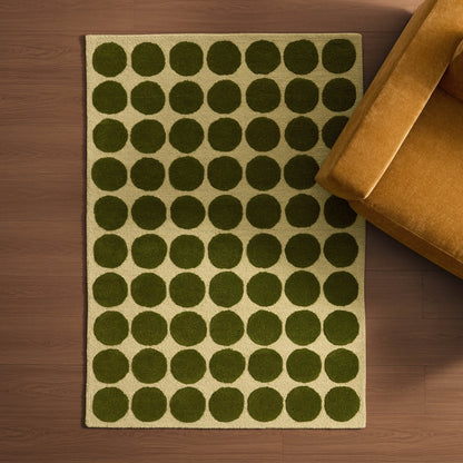 Chuck Wool Blend Polka Dot Rug - Green - DUSK