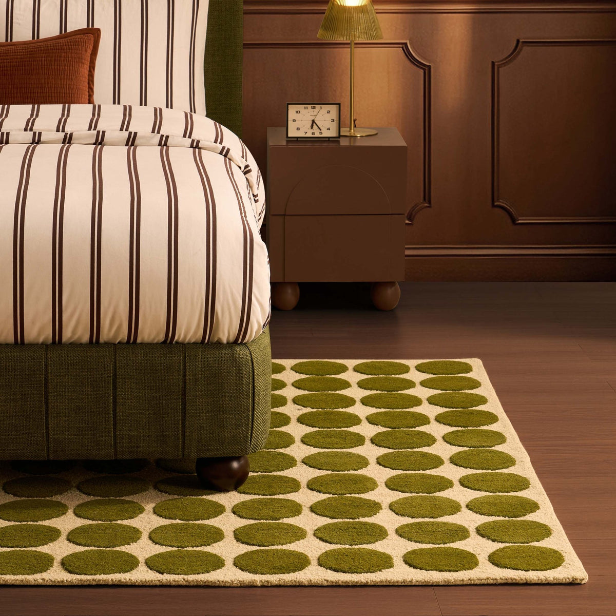 Chuck Wool Blend Polka Dot Rug - Green - DUSK