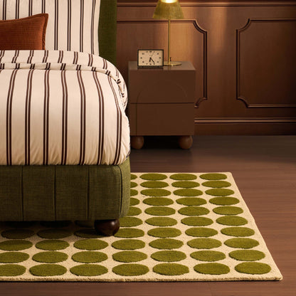 Chuck Wool Blend Polka Dot Rug - Green - DUSK
