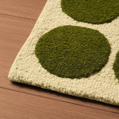 Chuck Wool Blend Polka Dot Rug - Green - DUSK