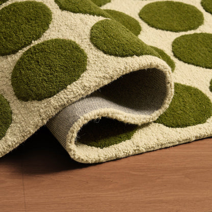 Chuck Wool Blend Polka Dot Rug - Green - DUSK