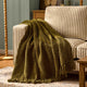 Chunky Chenille Sofa Throw - Olive Green - DUSK