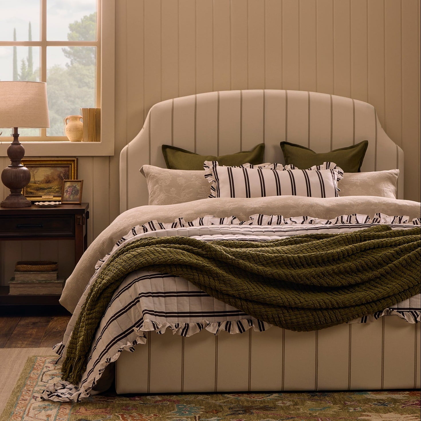 Chunky Chenille Throw - Olive Green - DUSK