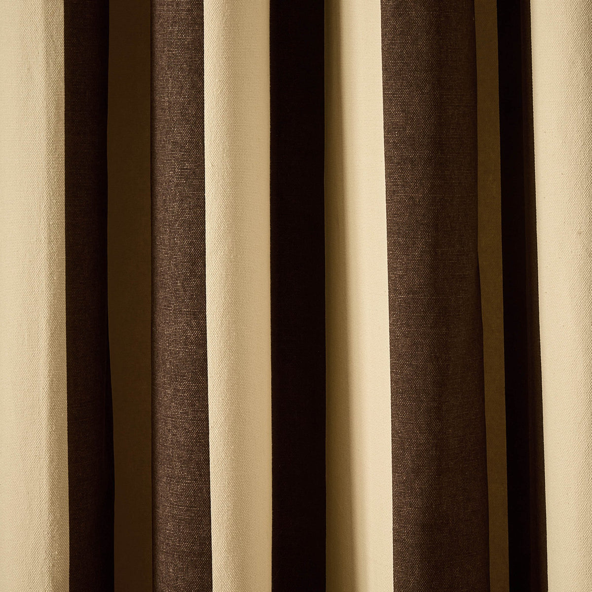 Chunky Stripe Eyelet Curtains - Brown - DUSK