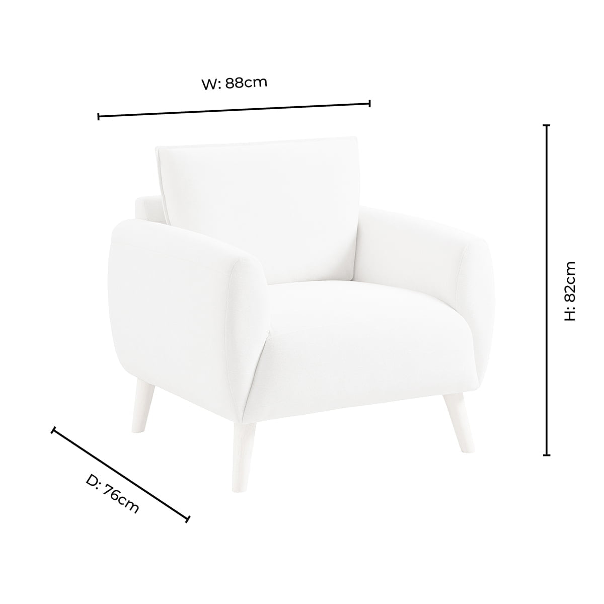Clapham Armchair - Chenille Ivory - DUSK