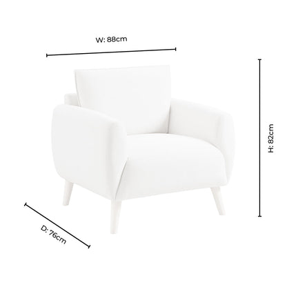 Clapham Armchair - Chenille Ivory - DUSK
